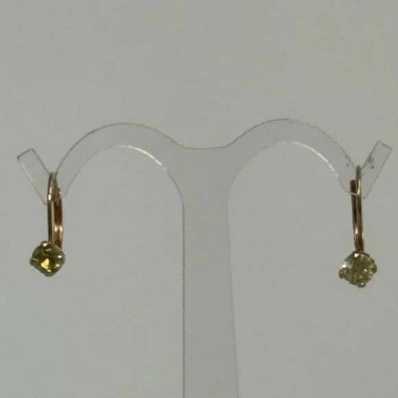 10k real solid gold Peridot earrings - Picture 7 of 9